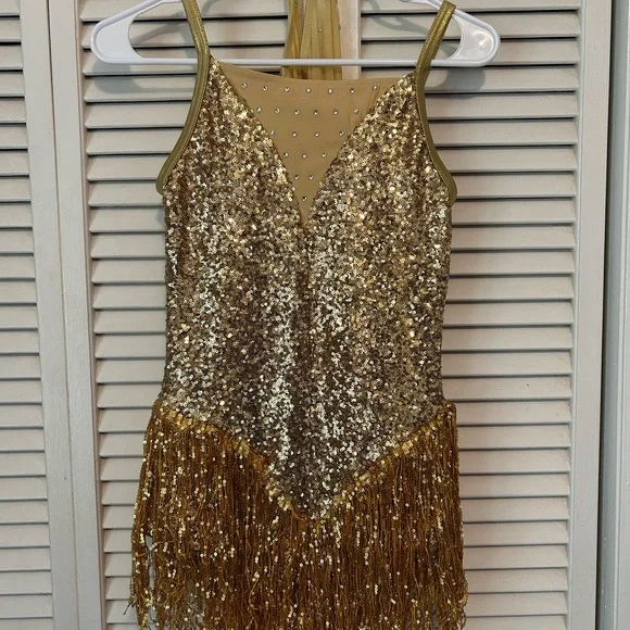 Weissman | Costumes | Weissman Adult Small Gold Flapper Dance Costume With  Fingerless Gloves | Poshmark